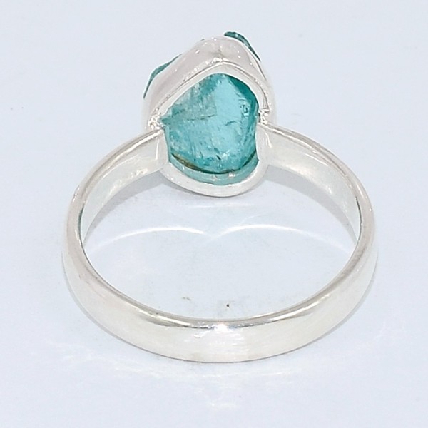 Bague en pierre Apatite bleue taille 55 Bijoux en Apatite bleue BK100.15