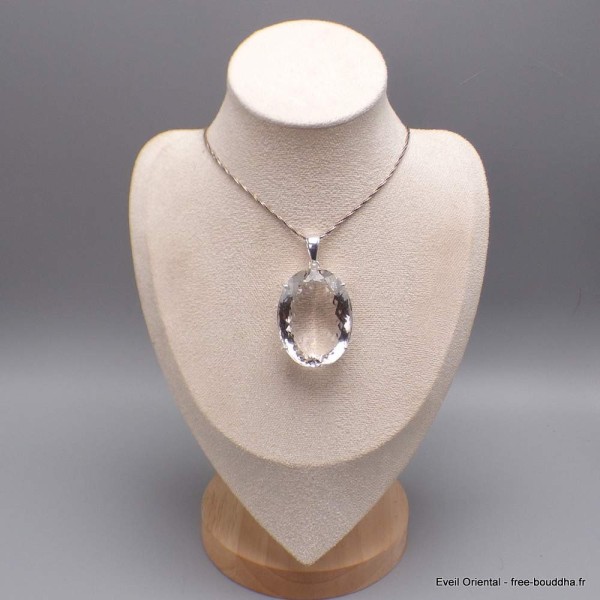 Très gros Pendentif Cristal de Roche 28 gr Bijoux en Cristal de roche BK65.3