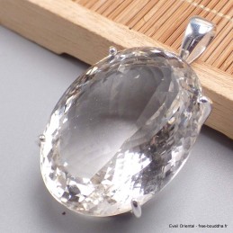 Très gros Pendentif Cristal de Roche oval 40 gr 