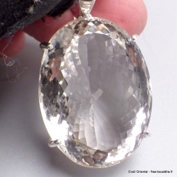 Très gros Pendentif Cristal de Roche oval 40 gr Bijoux en Cristal de roche BK65.5