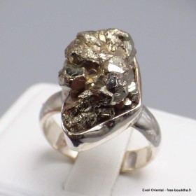 Bague en Pyrite dorée brute taille 58 Bijoux en Pyrite YM30.11