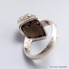 Bague en Pyrite dorée brute taille 58 