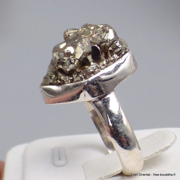 Bague en Pyrite dorée brute taille 58 Bijoux en Pyrite YM30.11
