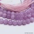 Mala tibétain en Kunzite mauve 108 perles - Mala tibétain 108 perles