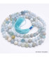 Mala de prières bouddhiste en Aigue-marine Mala tibétain 108 perles MADP32