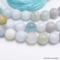 Mala tibétain de prières bouddhiste en Aigue-marine - Mala tibétain 108 perles
