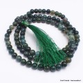 Mala tibétain en Agate Mousse Mala tibétain 108 perles MADP33