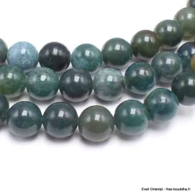Mala tibétain en Agate Mousse - Mala tibétain 108 perles
