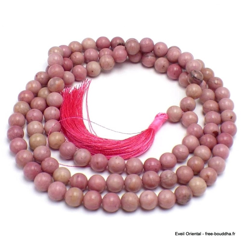 Mala tibétain en Rhodochrosiste 