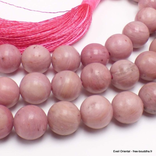 Mala tibétain en Rhodochrosiste Mala tibétain 108 perles MADP34