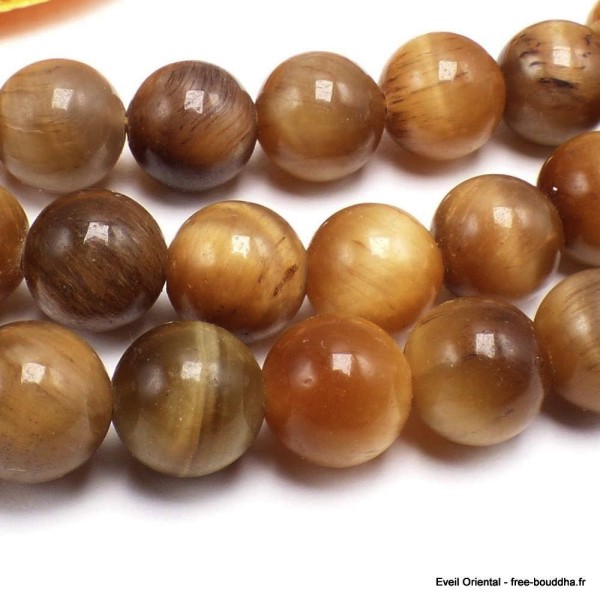 Mala tibétain de méditation en Oeil de Chat Mala tibétain 108 perles MADP35