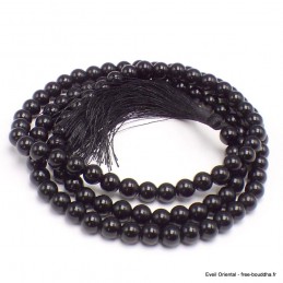 Mala de prières bouddhiste 108 perles Onyx noir 8 mm 