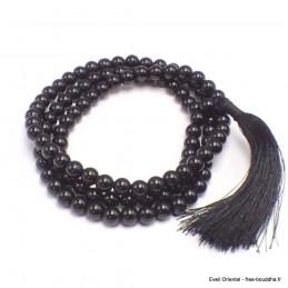 Mala de prières bouddhiste 108 perles Onyx noir 8 mm 
