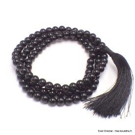 Mala de prières bouddhiste 108 perles Onyx noir 8 mm Mala tibétain 108 perles MADP53