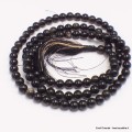Mala tibétain de méditation en Obsidienne dorée Mala tibétain 108 perles MADP36