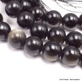 Mala tibétain de méditation en Obsidienne dorée Mala tibétain 108 perles MADP36