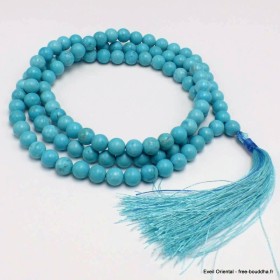 Mala tibétain AUTHENTIQUE Turquoise Mala tibétain 108 perles MADP38