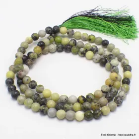 Mala tibétain Authentique pierre Serpentine  - Mala tibétain 108 perles