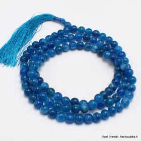 Mala tibétain Authentique pierre Cyanite bleue Mala tibétain 108 perles MADP42