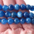 Mala tibétain Authentique pierre Cyanite bleue Mala tibétain 108 perles MADP42