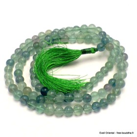 Mala tibétain Authentique Fluorite Verte Mala tibétain 108 perles MADP45