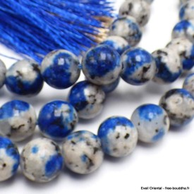 Mala tibétain Authentique Jaspe K2 Mala tibétain 108 perles MADP47