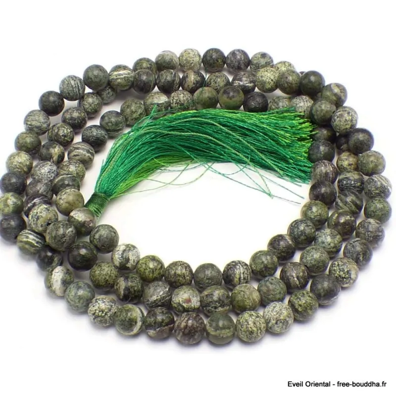 Mala tibétain en Séraphinite - Mala tibétain 108 perles