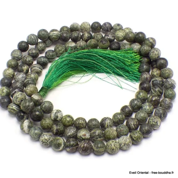 Mala tibétain en Séraphinite - Mala tibétain 108 perles