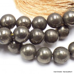 Collier mala tibetain 108 perles de Pyrite 