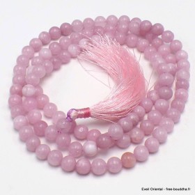 Collier mala tibétain en Kunzite rose108 perles 