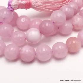 Mala tibétain en Kunzite rose108 perles - Mala tibétain 108 perles