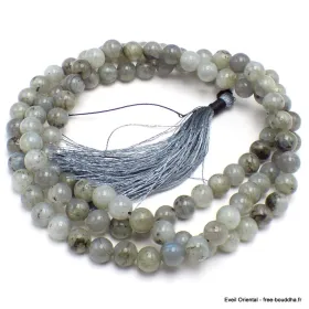 Mala tibétain de prières bouddhiste en Labradorite - Mala tibétain 108 perles