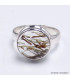 Bague ronde en Quartz rutile tourmaline taille 59 Bagues pierres naturelles CWA127.5