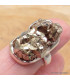 Grosse bague argent Pyrite dorée taille 56 Bijoux en Pyrite YM30.15