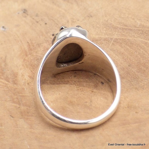 Chevalière argent Pyrite dorée taille 55 Bijoux en Pyrite YM30.16