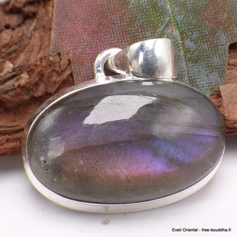 Pendentif oval vertical Labradorite violette Bijoux en Labradorite TUV73.7