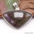 Labradorite pourpre pendentif argent triangulaire - Bijoux en Labradorite