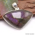 Labradorite pourpre pendentif argent triangulaire - Bijoux en Labradorite