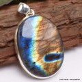 Labradorite multi-feux bleue jaune orange Pendentifs pierres naturelles TUV27.5