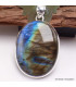 Labradorite multi-feux bleue jaune orange Pendentifs pierres naturelles TUV27.5