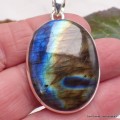 Labradorite multi-feux bleue jaune orange Pendentifs pierres naturelles TUV27.5