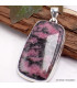 Grand pendentif rectangulaire en Rhodonite Pendentifs pierres naturelles TUV8.3