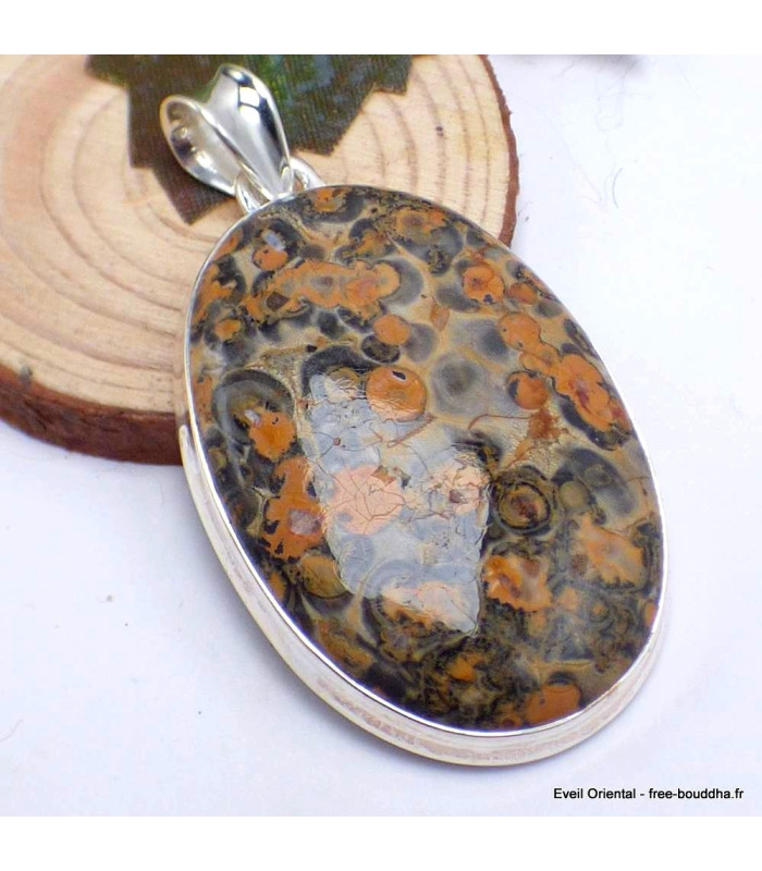 Pendentif Jaspe Léopard oval Pendentifs pierres naturelles TUV7.1