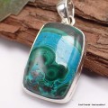 Pendentif en Malachite sur Chrysocolle rectangulaire Pendentifs pierres naturelles TUV25