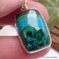 Pendentif en Malachite sur Chrysocolle rectangulaire Pendentifs pierres naturelles TUV25