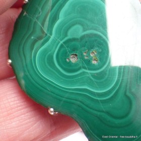 Grand pendentif en Malachite tranche Bijoux en Malachite TUV21.2