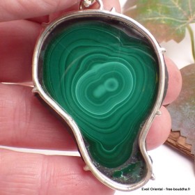 Grand pendentif en Malachite tranche Bijoux en Malachite TUV21.2