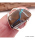 Bague Opale Boulder marron bleu T 53 Bagues pierres naturelles TUV63.3