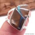 Bague Opale Boulder marron bleu T 53 Bagues pierres naturelles TUV63.3