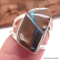 Bague Opale Boulder marron bleu T 53 - Bagues pierres naturelles